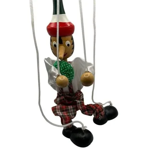 Vintage Wooden Pinocchio Marionette String Puppet - Picture 1 of 4